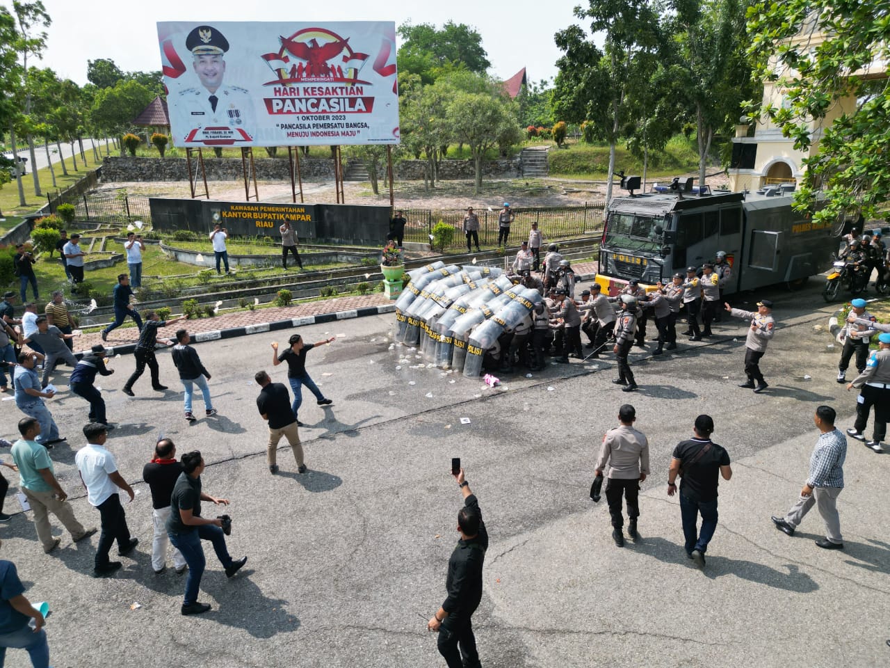 Menghadapi Pemilu 2024, Polres Kampar Lakukan Simulasi Sistem Pengamanan Kota